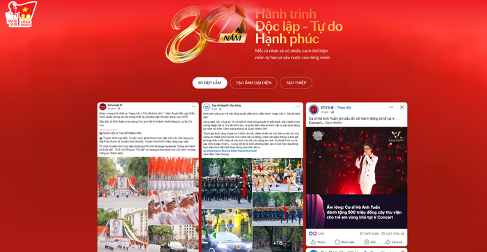 Mỗi cá nhân sẽ có nhiều các thể hiện niềm tự hào và yêu nước của riêng mình thông qua những công cụ như tạo thiệp và tạo ảnh đại diện. Ảnh chụp màn hình. screenshot-2025-08-11-095928.png