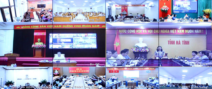 Các điểm cầu tham dự trực tuyến. Ảnh: Nguyễn Mạnh. img-3415.jpg