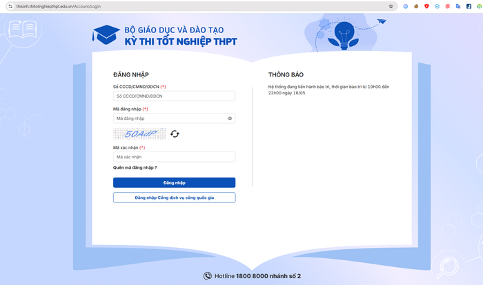 Thí sinh sẽ đăng ký trực tuyến trên Hệ thống hỗ trợ tuyển sinh chung của Bộ Giáo dục và Đào tạo. Ảnh chụp màn hình. screenshot-2025-05-19-211608.png