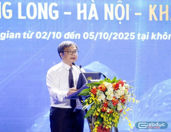 Phó Chủ tịch Ủy ban nhân dân thành phố Hà Nội Trương Việt Dũng phát biểu tại lễ khai mạc Hội Sách Hà Nội lần thứ X - năm 2025.. gdvn-tvd3.jpg
