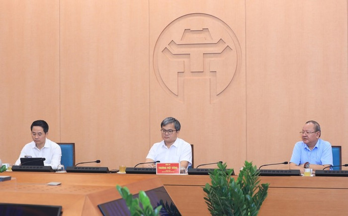 Phó Chủ tịch Ủy ban nhân dân thành phố Hà Nội Trương Việt Dũng dự tại điểm cầu thành phố Hà Nội. Ảnh: hanoi.gov.vn. Phó Chủ tịch Ủy ban nhân dân thành phố Hà Nội Trương Việt Dũng dự tại điểm cầu thành phố Hà Nội. Ảnh: hanoi.gov.vn.