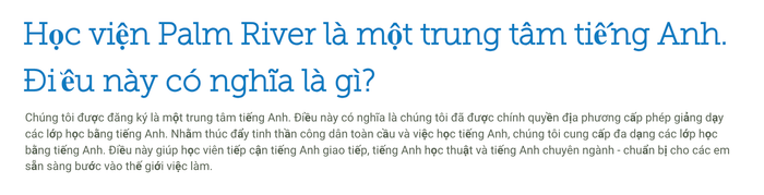 Nội dung thể hiện Palm River Hội An là một trung tâm tiếng Anh. Ảnh chụp màn hình anh-man-hinh-2025-08-07-luc-065316.png