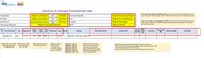 Mẫu hướng dẫn ghi thông tin đăng ký gửi tới các nhà trường. Các thông tin cá nhân của học sinh, phụ huynh được yêu cầu liệt kê khiến nhiều người lo ngại lộ, lọt thông tin. Ảnh: Trung Dũng screenshot-2025-10-29-154053.png