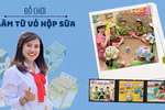 Cô giáo mầm non và sáng kiến sống xanh: Tái chế vỏ hộp sữa thành đồ chơi cho trẻ