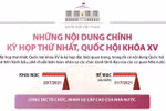 Nội dung chính của Kỳ họp thứ nhất, Quốc hội khóa XV