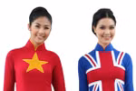 Tuyệt xinh: Ngọc Hân, Thùy Dung áo thắm màu cờ