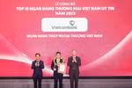 Vietcombank được Vietnam Report bình chọn là ngân hàng uy tín nhất Việt Nam