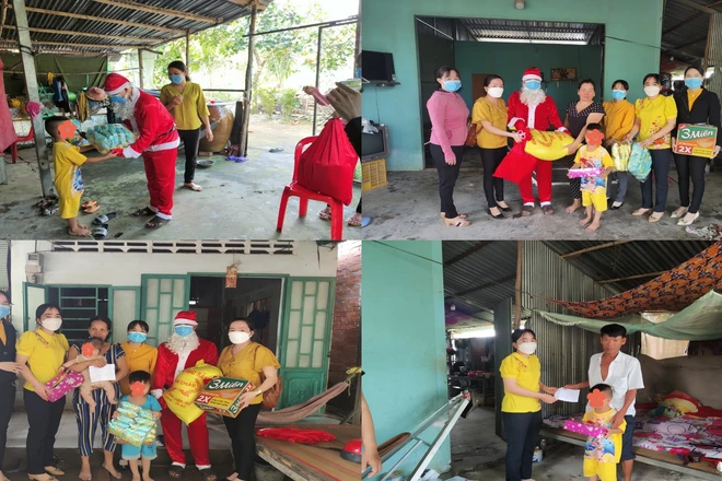 Cô hiệu trưởng Trường Mẫu giáo Long Thạnh tích cực làm thiện nguyện