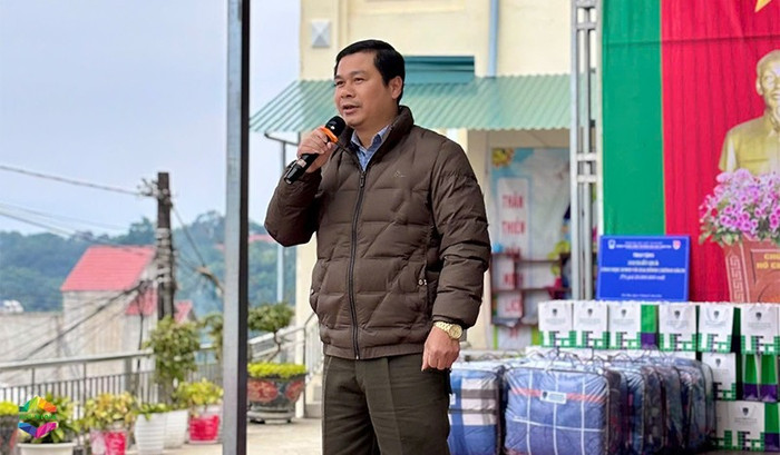 Ông Chu Đại Việt - Phó Chủ tịch Ủy ban nhân dân xã Bản Máy, tỉnh Tuyên Quang phát biểu tại chương trình.