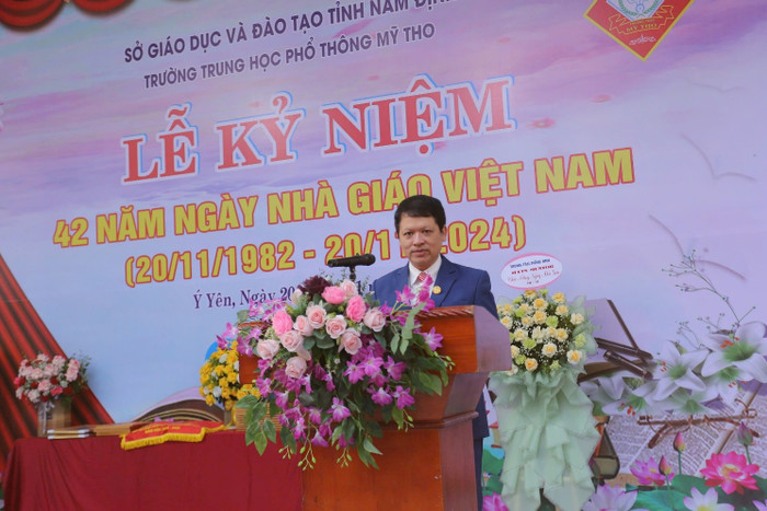 Thầy Hà Văn Hải - Hiệu trưởng Trường Trung học phổ thông Mỹ Tho (huyện Ý Yên, tỉnh Nam Định). (Ảnh: website nhà trường) 2024-11-20-08-02-433-1.jpg