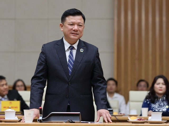 PGS.TS, Nhà giáo Ưu tú Hoàng Văn Hùng, Giám đốc Đại học Thái Nguyên phát biểu tại buổi gặp mặt - Ảnh: VGP/Nhật Bắc