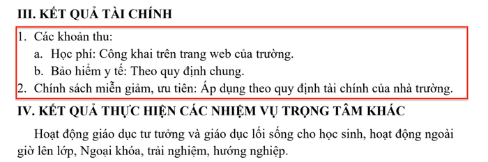 Kết quả tài chính được công khai trên website sau khi Tạp chí phản ánh chưa thể hiện được khoản chi năm 2024. Ảnh chụp màn hình