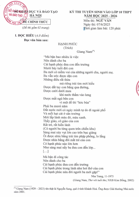 Đề thi tiếng Đức.