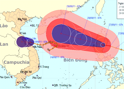 Siêu bão Nesta đang tiến thẳng vào biển đông với sức gió giật cấp 15.