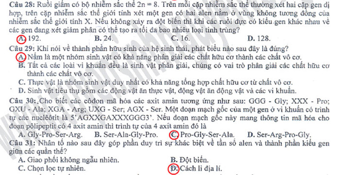 Xem đáp án môn Vật lí - Xem đáp án môn Toán - Xem đáp án môn Hóa - Xem đáp án môn Ngoại ngữ Khối A1 Xem đáp án môn Vật lí - Xem đáp án môn Toán - Xem đáp án môn Hóa - Xem đáp án môn Ngoại ngữ Khối A1