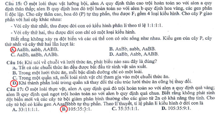 Xem đáp án môn Vật lí - Xem đáp án môn Toán - Xem đáp án môn Hóa - Xem đáp án môn Ngoại ngữ Khối A1 Xem đáp án môn Vật lí - Xem đáp án môn Toán - Xem đáp án môn Hóa - Xem đáp án môn Ngoại ngữ Khối A1
