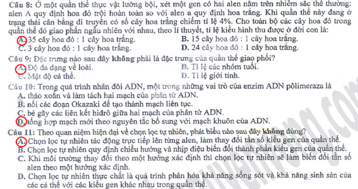 Xem đáp án môn Vật lí - Xem đáp án môn Toán - Xem đáp án môn Hóa - Xem đáp án môn Ngoại ngữ Khối A1 Xem đáp án môn Vật lí - Xem đáp án môn Toán - Xem đáp án môn Hóa - Xem đáp án môn Ngoại ngữ Khối A1