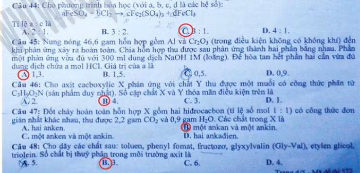 ĐÁP ÁN MÔN TOÁN KHỐI B 2012 - ĐÁP ÁN ĐH MÔN SINH KHỐI B 2012