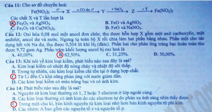 ĐÁP ÁN MÔN TOÁN KHỐI B 2012 - ĐÁP ÁN ĐH MÔN SINH KHỐI B 2012