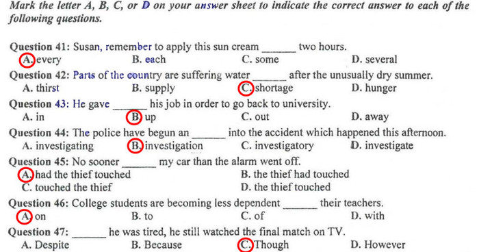 ĐÁP ÁN MÔN VĂN KHỐI C, D HỆ CAO ĐẲNG 2012 - ĐÁP ÁN MÔN SINH KHỐI B HỆ CAO ĐẲNG 2012 - ĐÁP ÁN MÔN VẬT LÝ KHỐI A, A1 HỆ CAO ĐẲNG 2012 - ĐÁP ÁN MÔN LỊCH SỬ KHỐI C HỆ CAO ĐẲNG 2012 - ĐÁP ÁN MÔN LỊCH SỬ KHỐI C HỆ CAO ĐẲNG 2012 - ĐÁP ÁN TIẾNG ANH KHỐI A1, D1 HỆ CAO ĐẲNG 2012