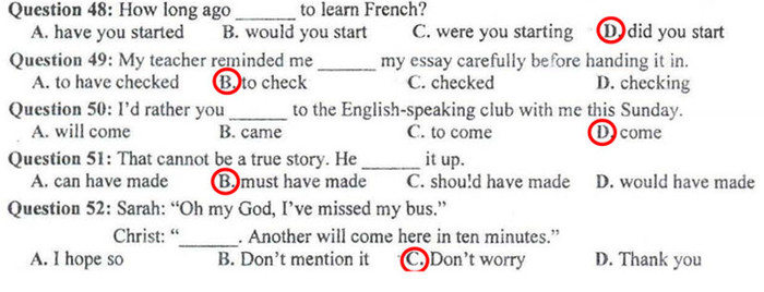 ĐÁP ÁN MÔN VĂN KHỐI C, D HỆ CAO ĐẲNG 2012 - ĐÁP ÁN MÔN SINH KHỐI B HỆ CAO ĐẲNG 2012 - ĐÁP ÁN MÔN VẬT LÝ KHỐI A, A1 HỆ CAO ĐẲNG 2012 - ĐÁP ÁN MÔN LỊCH SỬ KHỐI C HỆ CAO ĐẲNG 2012 - ĐÁP ÁN MÔN LỊCH SỬ KHỐI C HỆ CAO ĐẲNG 2012 - ĐÁP ÁN TIẾNG ANH KHỐI A1, D1 HỆ CAO ĐẲNG 2012