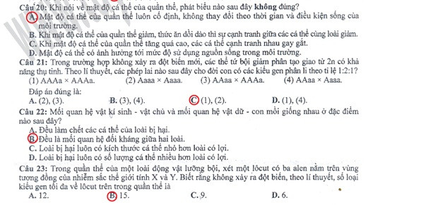 Xem đáp án môn Vật lí - Xem đáp án môn Toán - Xem đáp án môn Hóa - Xem đáp án môn Ngoại ngữ Khối A1 Xem đáp án môn Vật lí - Xem đáp án môn Toán - Xem đáp án môn Hóa - Xem đáp án môn Ngoại ngữ Khối A1