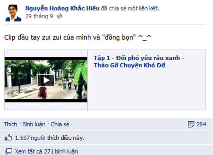 Sản phẩm đầu tay của thầy giáo trẻ đã được cá bạn trẻ đón nhận nhiệt tình. Sản phẩm đầu tay của thầy giáo trẻ đã được cá bạn trẻ đón nhận nhiệt tình.