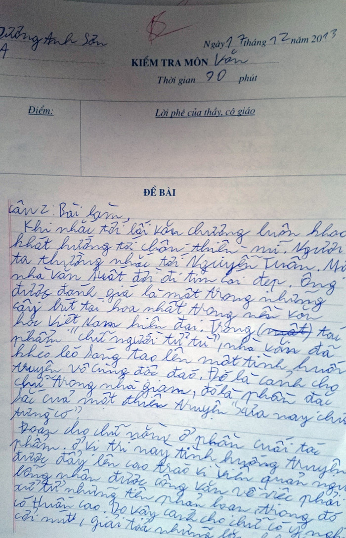 Theo phản ánh, giáo viên Ngữ văn Trung tâm GDTX Q. Hai Bà Trưng có cho học sinh làm bài kiểm tra nhưng không chấm điểm. Theo phản ánh, giáo viên Ngữ văn Trung tâm GDTX Q. Hai Bà Trưng có cho học sinh làm bài kiểm tra nhưng không chấm điểm.