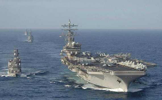 Cụm chiến đấu tàu sân bay USS Ronald Reagan Hải quân Mỹ và tàu chiến Lực lượng Phòng vệ Biển Nhật Bản. Cụm chiến đấu tàu sân bay USS Ronald Reagan Hải quân Mỹ và tàu chiến Lực lượng Phòng vệ Biển Nhật Bản.
