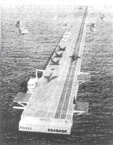 Phương án căn cứ đảo nổi từng được nghiên cứu vào thập niên 1950 để triển khai máy bay ném bom hạt nhân. Phương án căn cứ đảo nổi từng được nghiên cứu vào thập niên 1950 để triển khai máy bay ném bom hạt nhân.