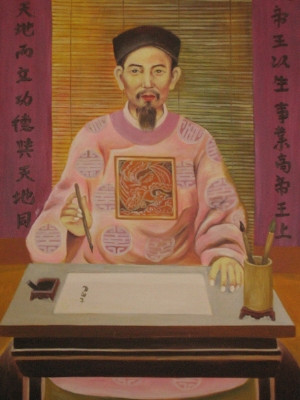 Tượng vạn thế sư biểu Chu Văn An trong Văn Miếu.