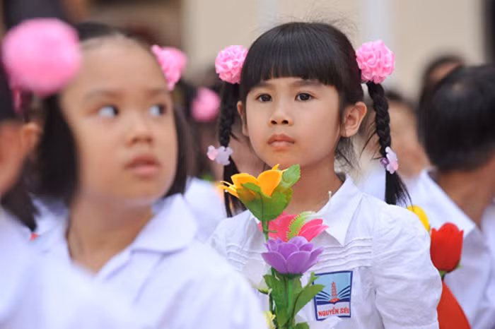 Các bé gái đều xinh xắn trong nơ tóc màu hồng. Các bé gái đều xinh xắn trong nơ tóc màu hồng.