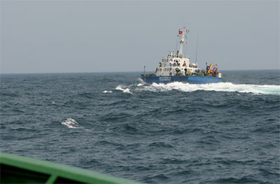 Tàu CSB 2007 trong chuyến đi tuần tra trên Vịnh Bắc Bộ.