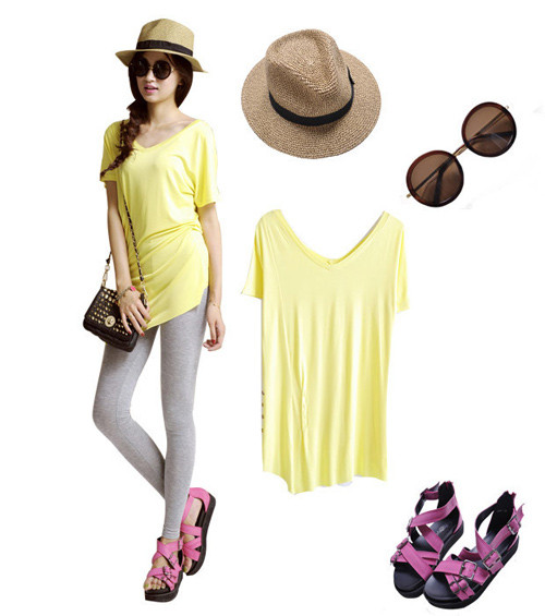 Nếu thích phong cách năng động hơn, các nàng có thể mặc quần legging kết hợp với áo thun dáng dài, đi cùng xăng-đan. Xem thêm: Thổi bùng xu hướng hè với thời trang đường phố tuyệt đẹp Nếu thích phong cách năng động hơn, các nàng có thể mặc quần legging kết hợp với áo thun dáng dài, đi cùng xăng-đan. Xem thêm: Thổi bùng xu hướng hè với thời trang đường phố tuyệt đẹp