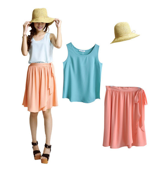 Thử một hình ảnh ngọt ngào với sự kết hợp giữa những gam màu pastel. Chân váy và áo làm từ chất liệu chiffon mềm mỏng sẽ đem đến cho bạn cảm giác mát mẻ tối đa. Một chiếc mũ cói kết hợp cùng vừa thời trang lại vừa giúp bạn bảo vệ làn da khỏi cái nắng gay gắt. Xem thêm: Thổi bùng xu hướng hè với thời trang đường phố tuyệt đẹp Thử một hình ảnh ngọt ngào với sự kết hợp giữa những gam màu pastel. Chân váy và áo làm từ chất liệu chiffon mềm mỏng sẽ đem đến cho bạn cảm giác mát mẻ tối đa. Một chiếc mũ cói kết hợp cùng vừa thời trang lại vừa giúp bạn bảo vệ làn da khỏi cái nắng gay gắt. Xem thêm: Thổi bùng xu hướng hè với thời trang đường phố tuyệt đẹp