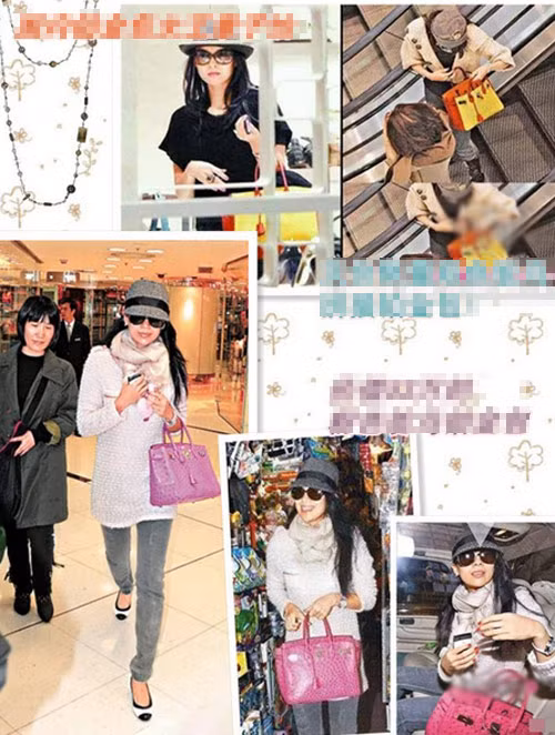 Chương Tử Di nổi bật trên phố với hai túi màu hồng và vàng - cam Xem thêm: Nghệ thuật chưng diện "màn hình phẳng" của Sao Hoa ngữ