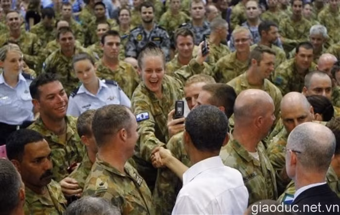 Một nữ binh sỹ bày tỏ ngưỡng mộ Tổng thống Mỹ Một nữ binh sỹ bày tỏ ngưỡng mộ Tổng thống Mỹ