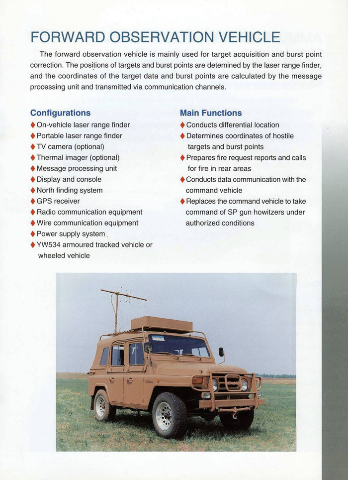 Xe quan sát và cảnh giới phía trước trong tổ hợp PLZ05.