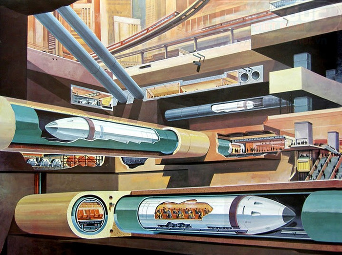 Ý tưởng xây dựng hệ thống tàu siêu tốc chạy trong ống của Đức. Ý tưởng xây dựng hệ thống tàu siêu tốc chạy trong ống của Đức.