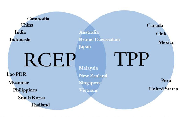 Sẽ có một số quốc gia tham gia cả hai hiệp định TPP và RCEP Sẽ có một số quốc gia tham gia cả hai hiệp định TPP và RCEP