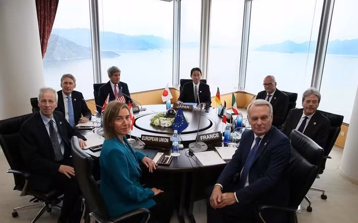 Hội nghị NGoại trưởng G7 tổ chức ở Hiroshima, Nhật Bản từ ngày 10 - 11/4/2016, đã ra Tuyên bố về an toàn hàng hải, mạnh mẽ phê phán hoạt động quân sự hóa Biển Đông (do Trung Quốc tiến hành bất hợp pháp). Nguồn ảnh: Tân Hoa xã