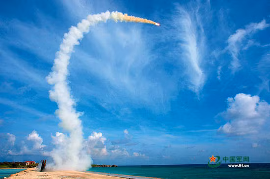 Trung Quốc bắn thử bất hợp pháp tên lửa HQ-9 ở Biển Đông. Nguồn ảnh: Thời báo Hoàn Cầu, Trung Quốc