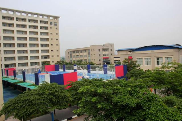 Cạnh các khu giảng đường là những sân chơi bóng rổ hiện đại