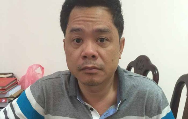 Đối tượng Dũng tại cơ quan công an.