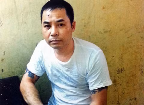 Lê Minh Thắng tại cơ quan công an.