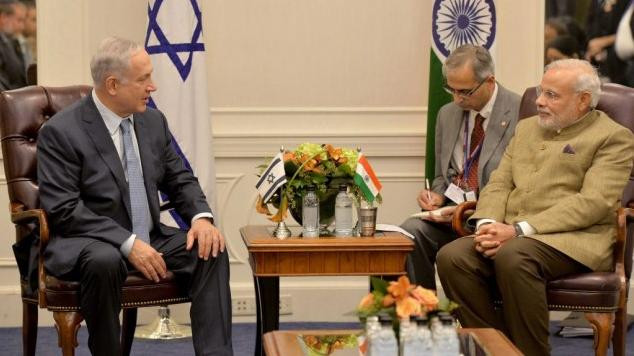 Ngày 28 tháng 9 năm 2014, tại New York, Thủ tướng Ấn Độ Narendra Modi và Thủ tướng Israel Benjamin Netanyahu hội đàm Ngày 28 tháng 9 năm 2014, tại New York, Thủ tướng Ấn Độ Narendra Modi và Thủ tướng Israel Benjamin Netanyahu hội đàm