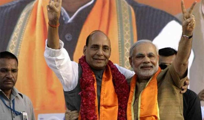 Bộ trưởng Nội vụ Rajnath Singh (trái) và Thủ tướng Narendra Modi Ấn Độ Bộ trưởng Nội vụ Rajnath Singh (trái) và Thủ tướng Narendra Modi Ấn Độ
