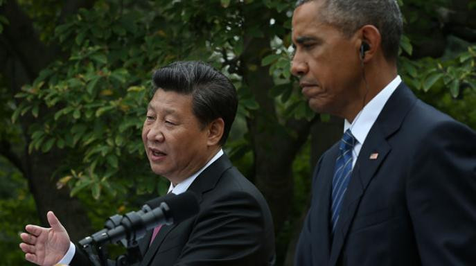 Mâu thuẫn giữa Trung-Mỹ trong vấn đề Biển Đông rất rõ ràng và sẽ ngày càng gay gắt. Trong hình là nhà lãnh đạo Trung Quốc và Mỹ tại cuộc họp báo sau hội đàm ngày 25 tháng 9 năm 2015 Mâu thuẫn giữa Trung-Mỹ trong vấn đề Biển Đông rất rõ ràng và sẽ ngày càng gay gắt. Trong hình là nhà lãnh đạo Trung Quốc và Mỹ tại cuộc họp báo sau hội đàm ngày 25 tháng 9 năm 2015