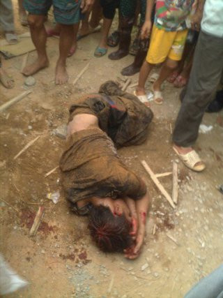 Hậu quả của nỗi bức xúc ấy là cái chết của cẩu tặc Nguyễn Trọng Hoá do bị người dân đánh hội đồng (ảnh đối tượng Nguyễn Trọng Hoá bị người dân đánh tử vong - ảnh do người dân cung cấp)