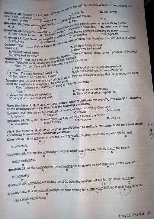 Gợi ý lời giải môn Ngoại ngữ Kỳ thi THPT quốc gia ảnh 3